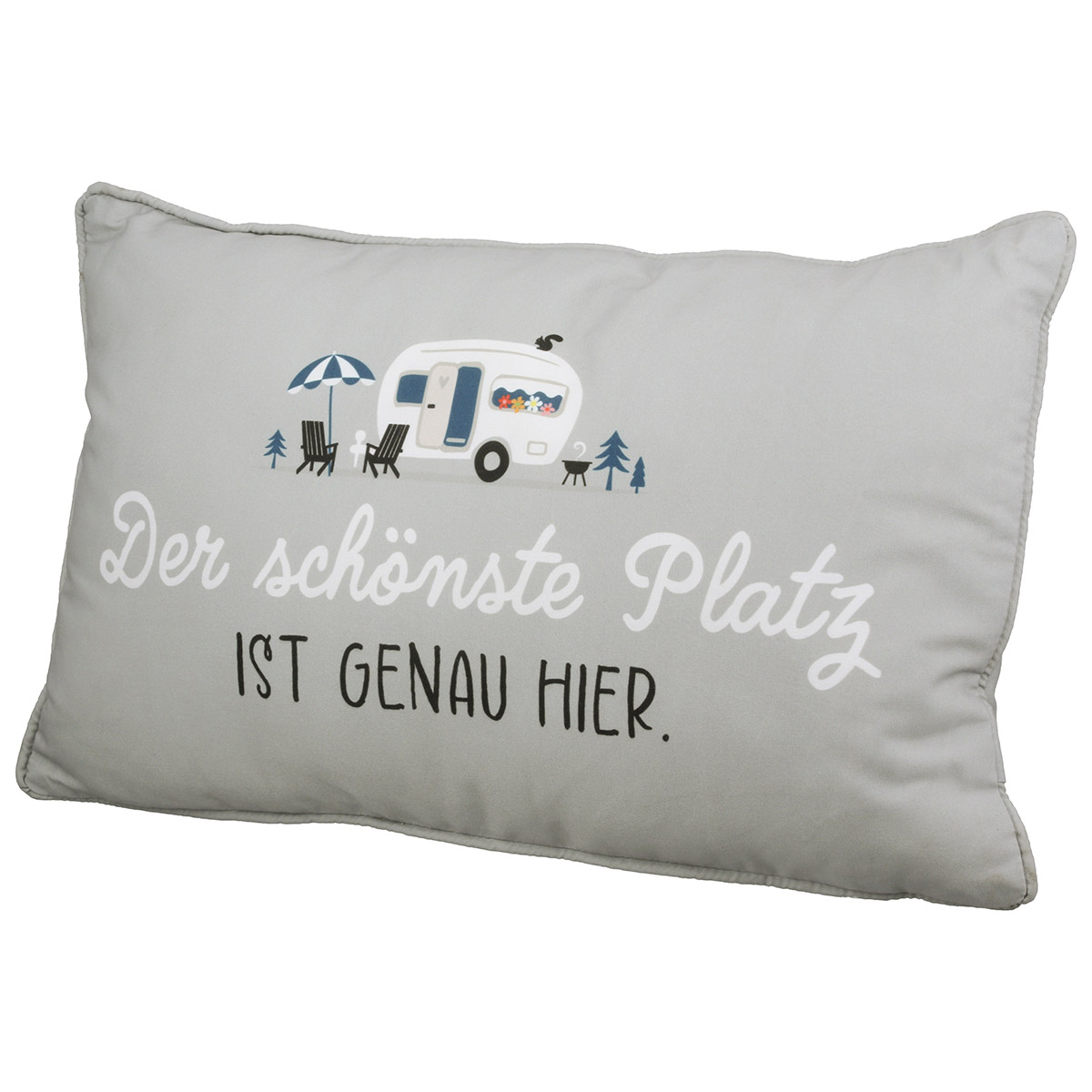 Produktbild von Kissen "Camperglück" grau