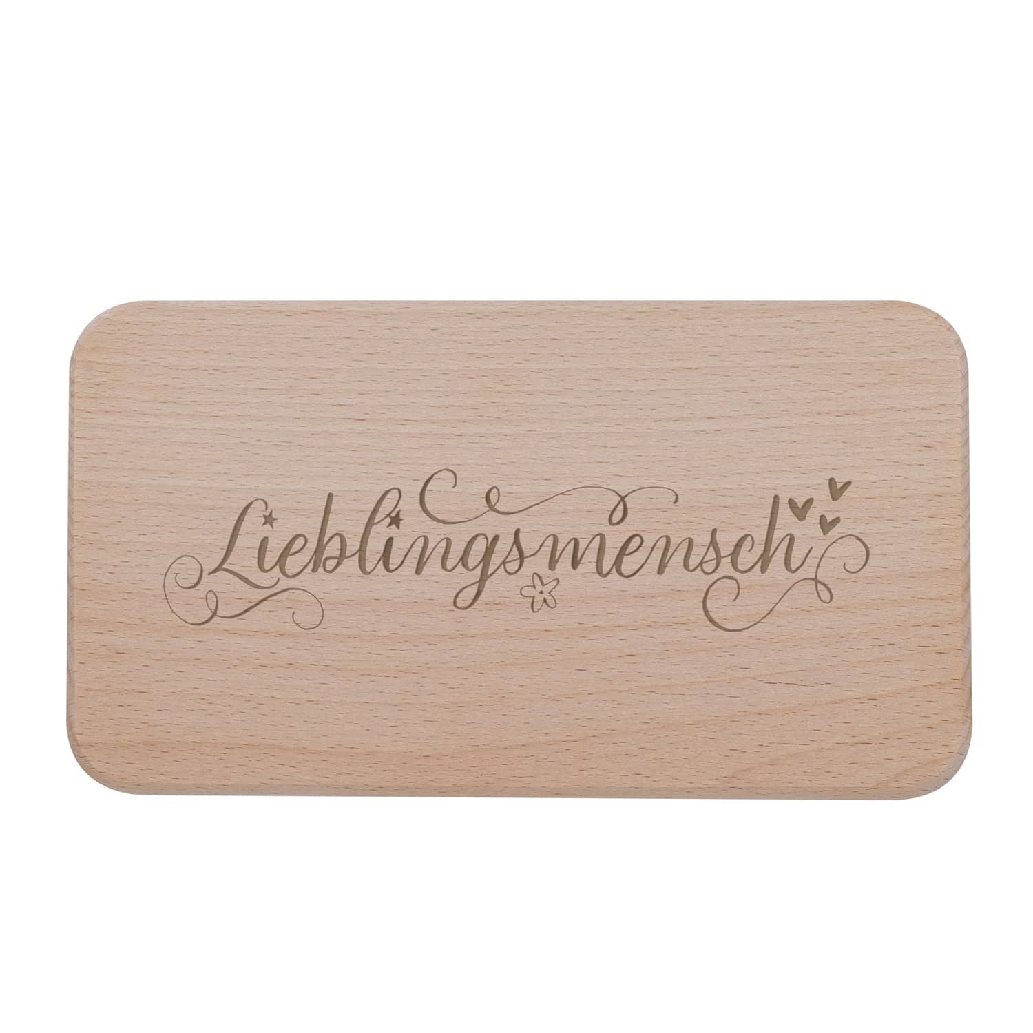 Produktbild von Frühstücksbrettchen "Lieblingsmensch", Holz rechteckig