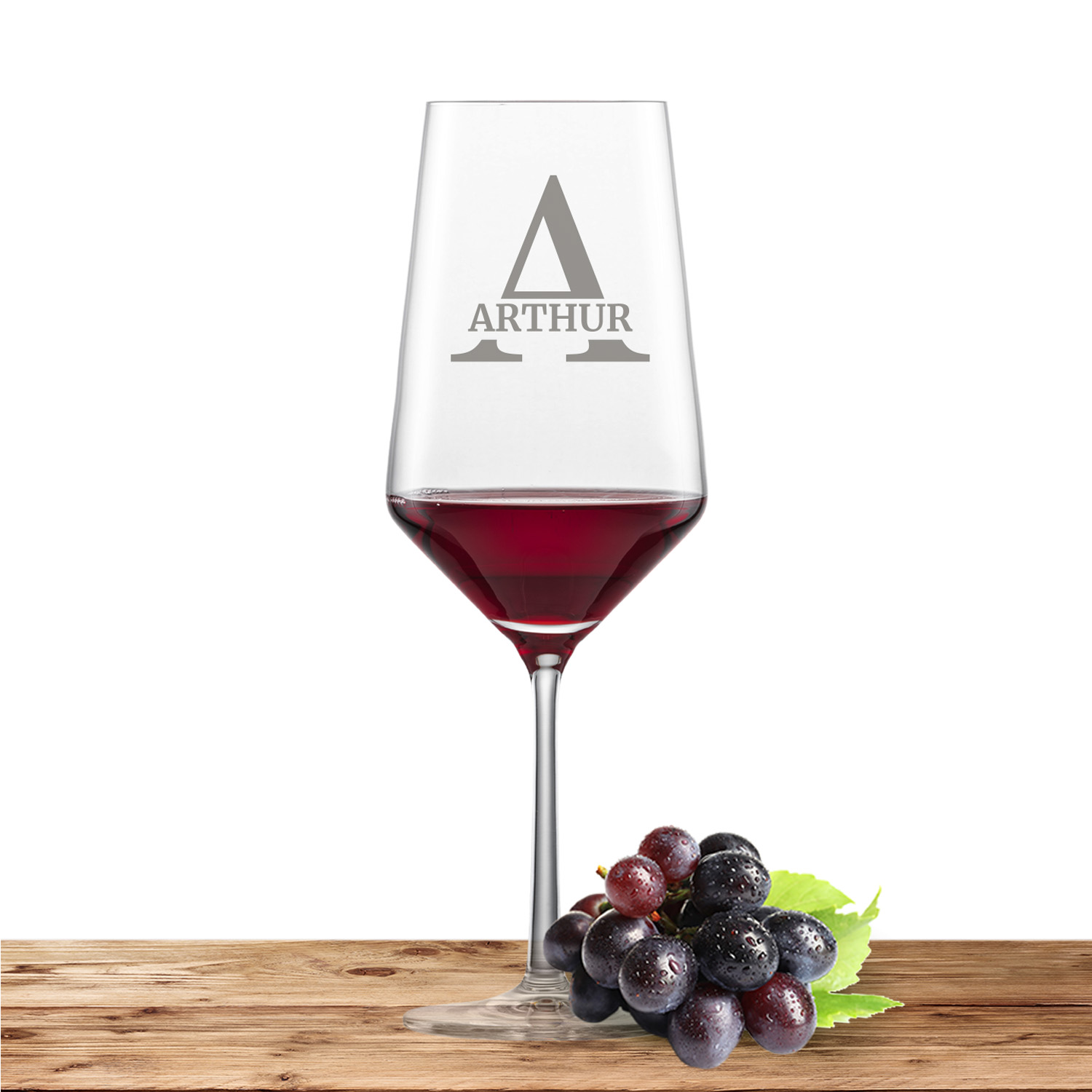 Produktbild von Schott Zwiesel Bordeaux Rotweinglas PURE mit Namen oder Wunschtext graviert (Initiale)