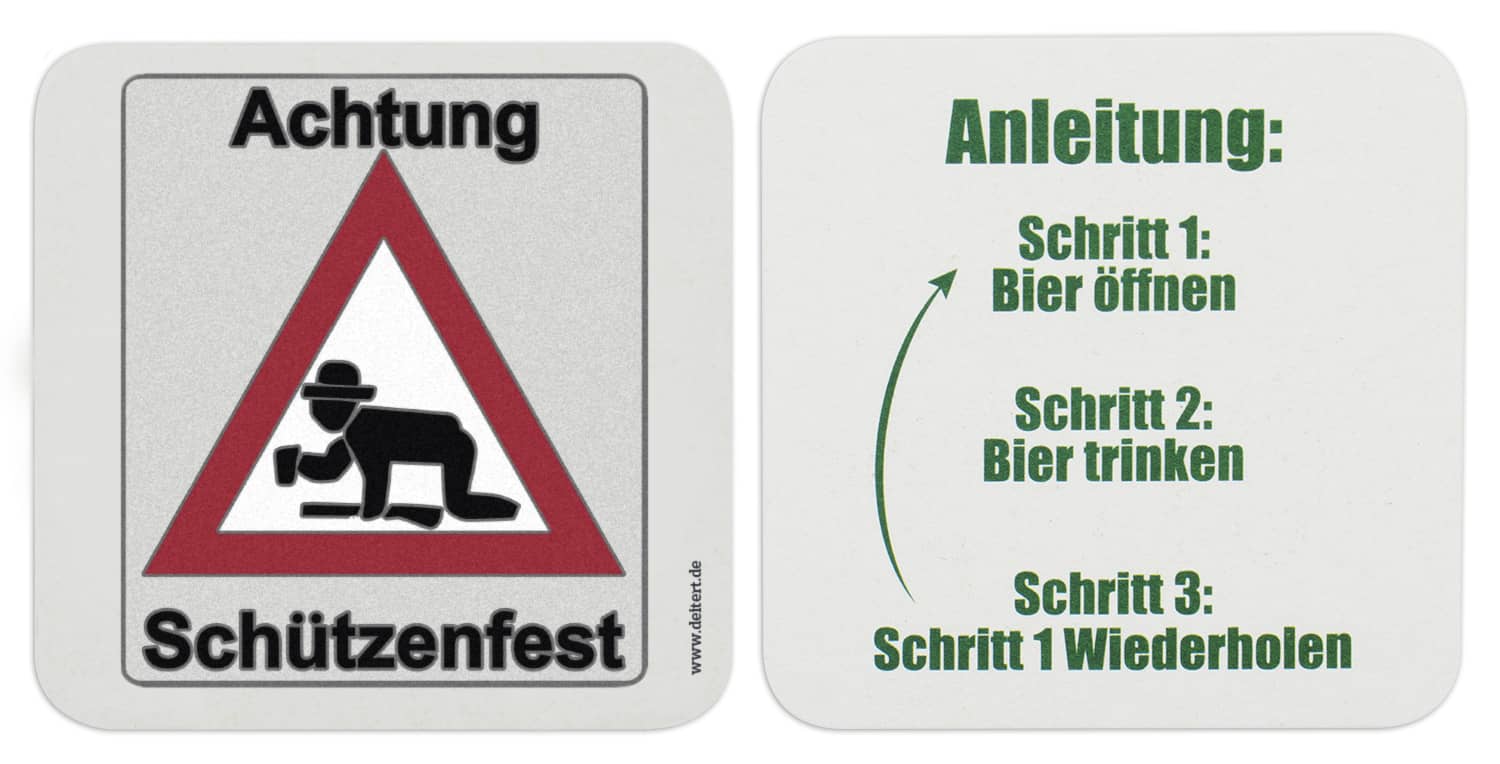 Produktbild von Bierdeckel "Achtung Schützenfest" 100 Stk.