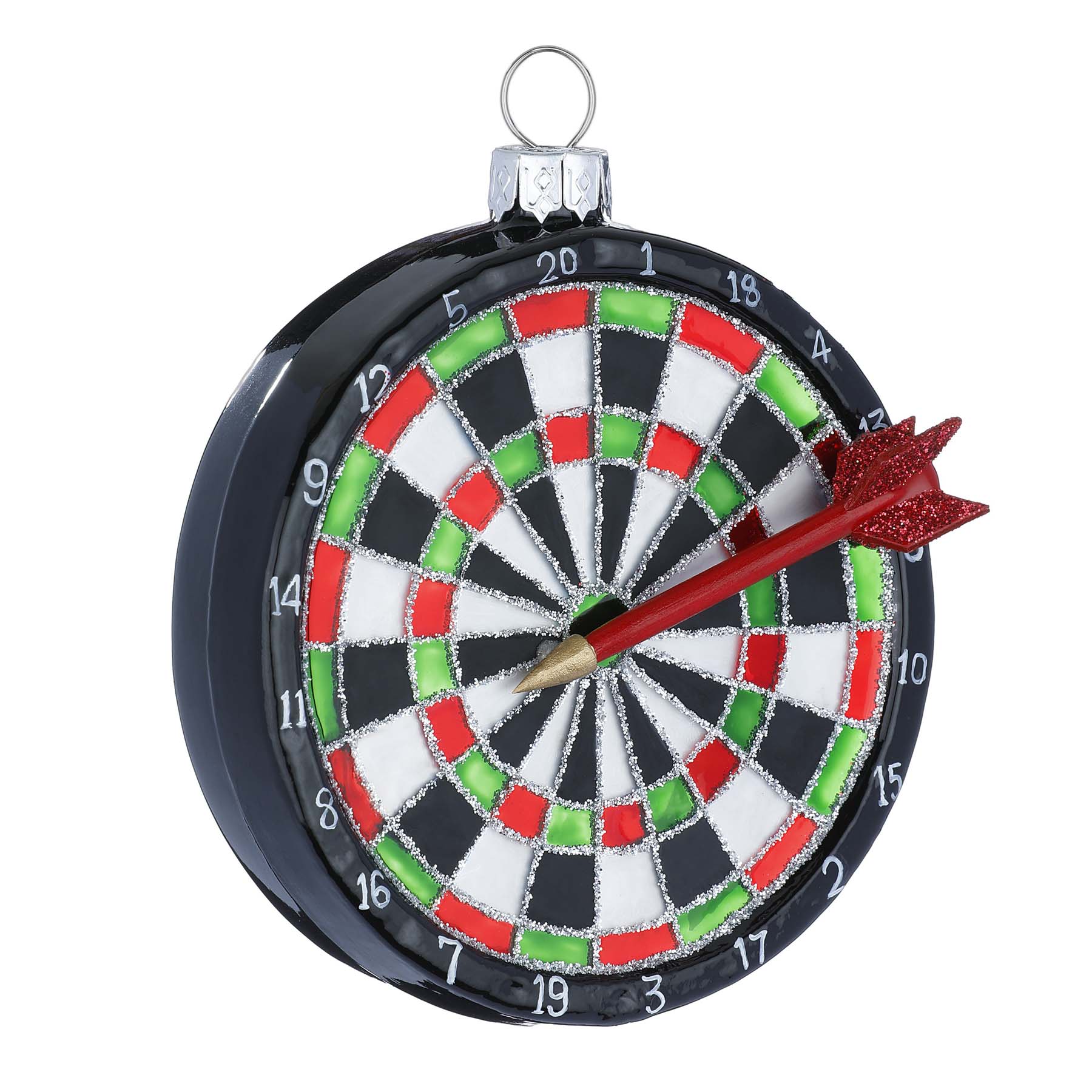 Produktbild von Weihnachtsbaumschmuck "Dartscheibe" aus Glas
