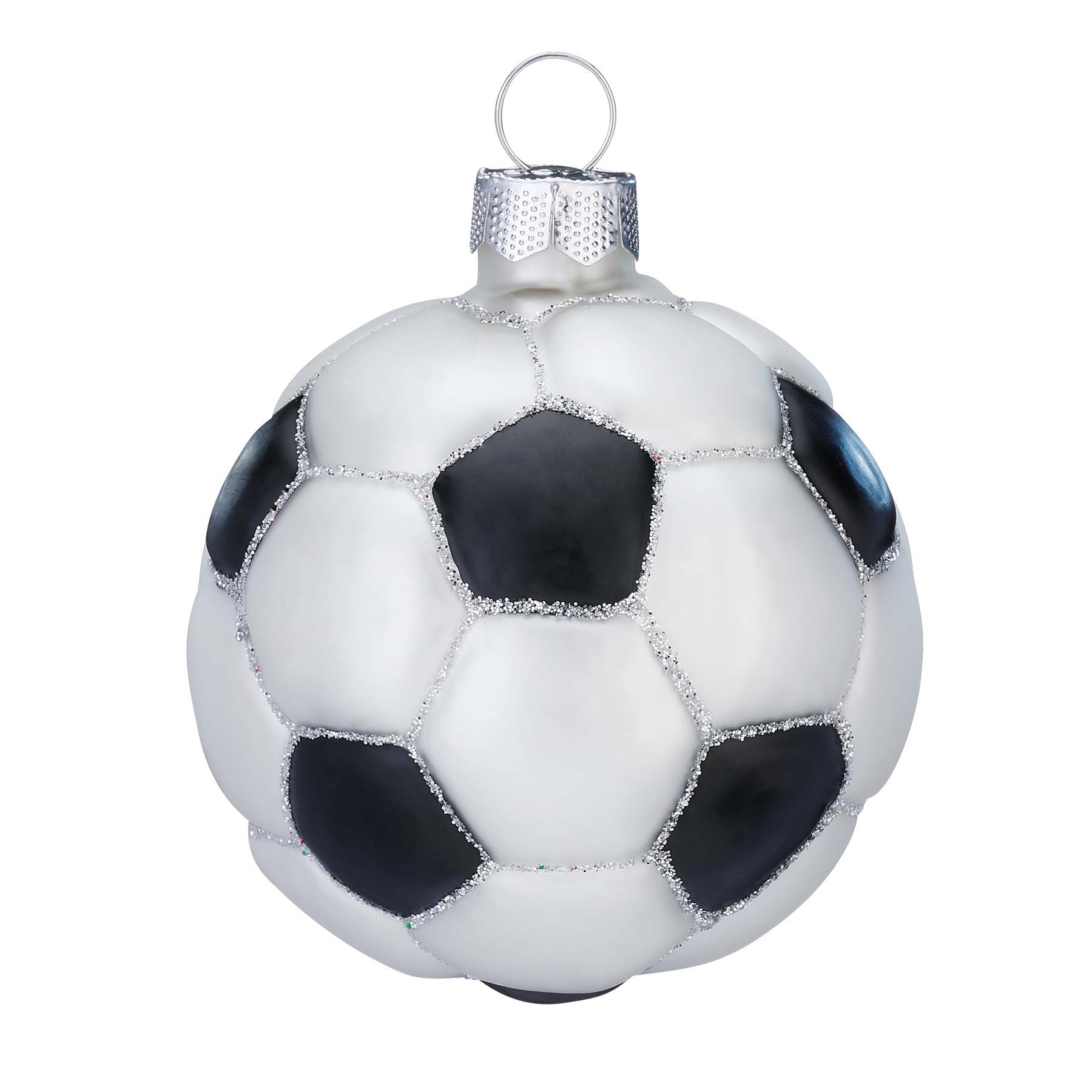 Produktbild von Weihnachtsbaumschmuck "Fußball" aus Glas