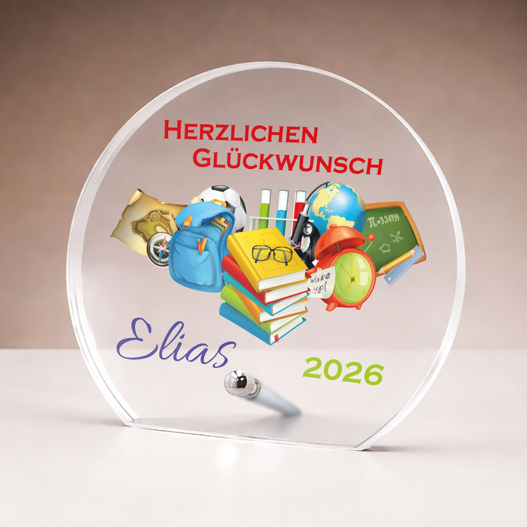 Produktbild von Glastrophäe „Schulfächer gemeistert“