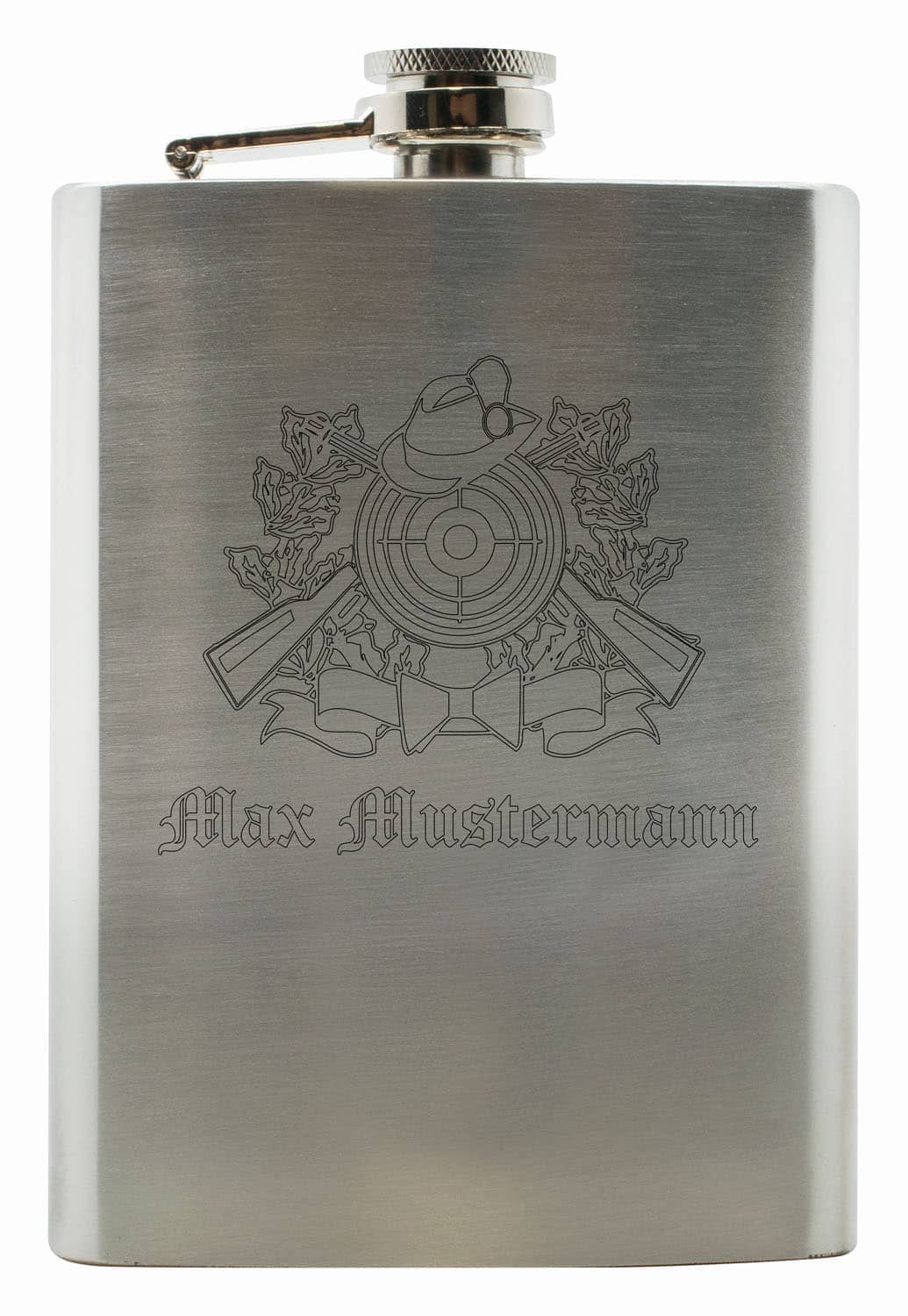 Produktbild von Flachmann mit Schützenlogo und Ihrem Namen