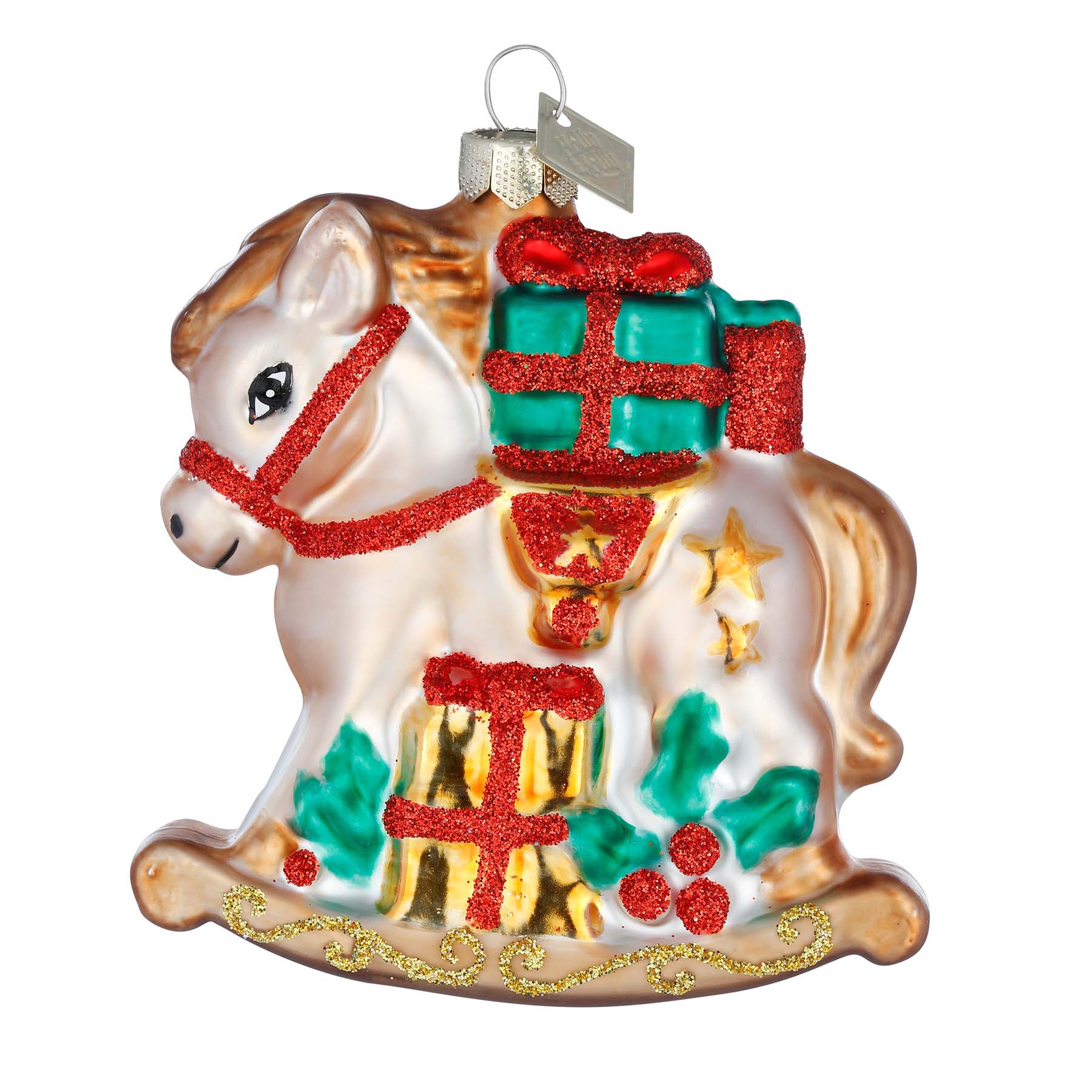 Produktbild von Weihnachtsbaumschmuck "Schaukelpferd" aus Glas
