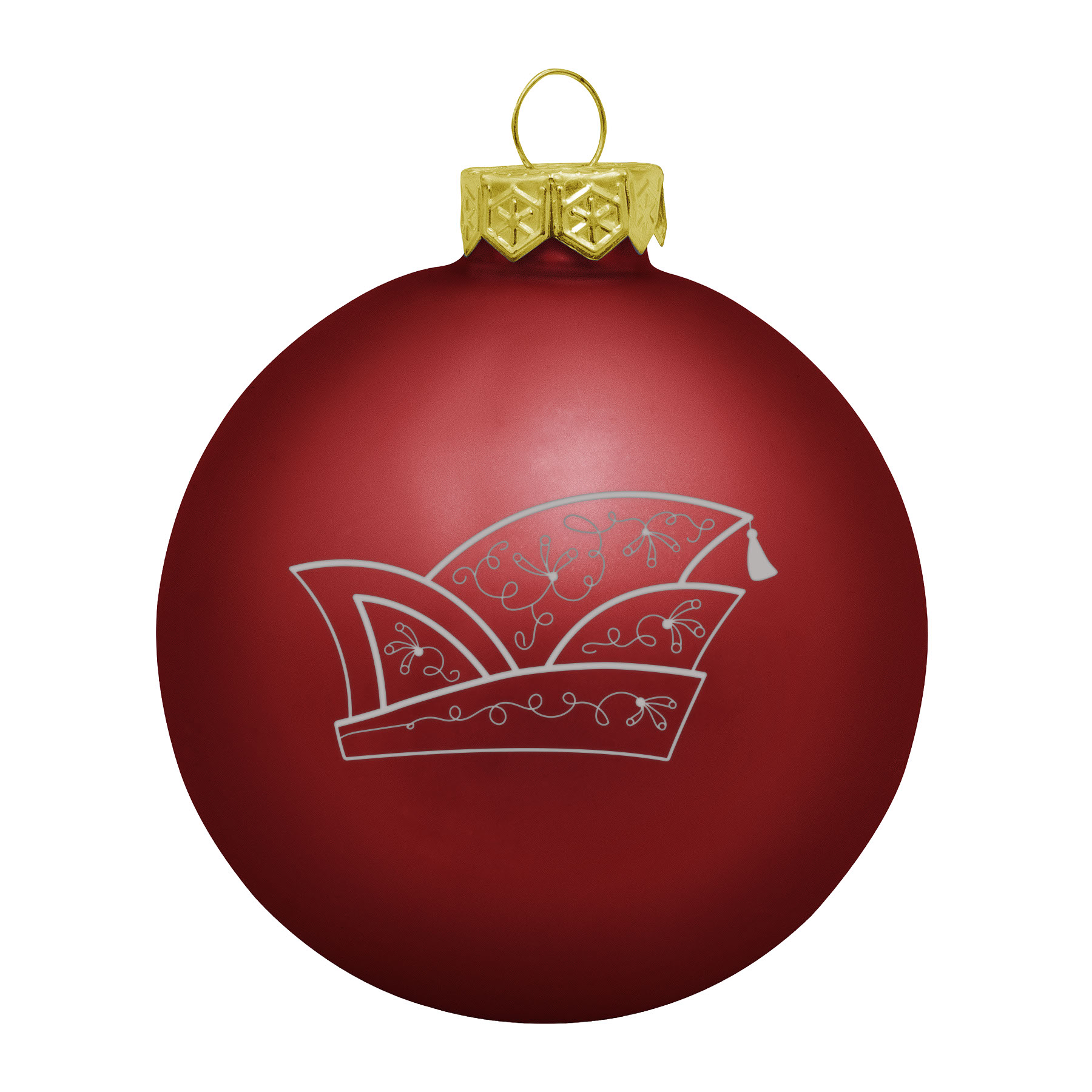 Produktbild von Weihnachtsbaumkugel aus Glas (matt) Narrenkappe
