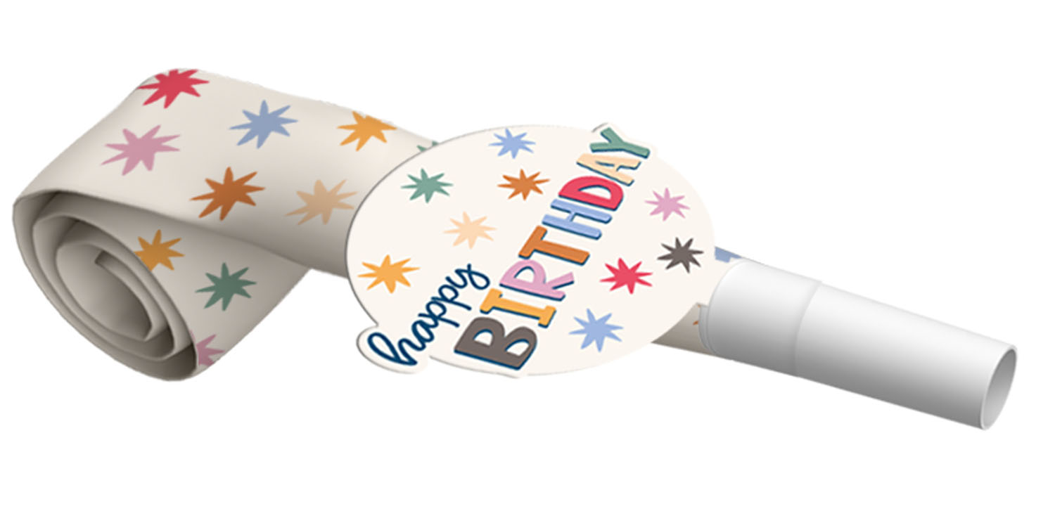 Produktbild von Tröten "Happy Birthday" - 6 Stück
