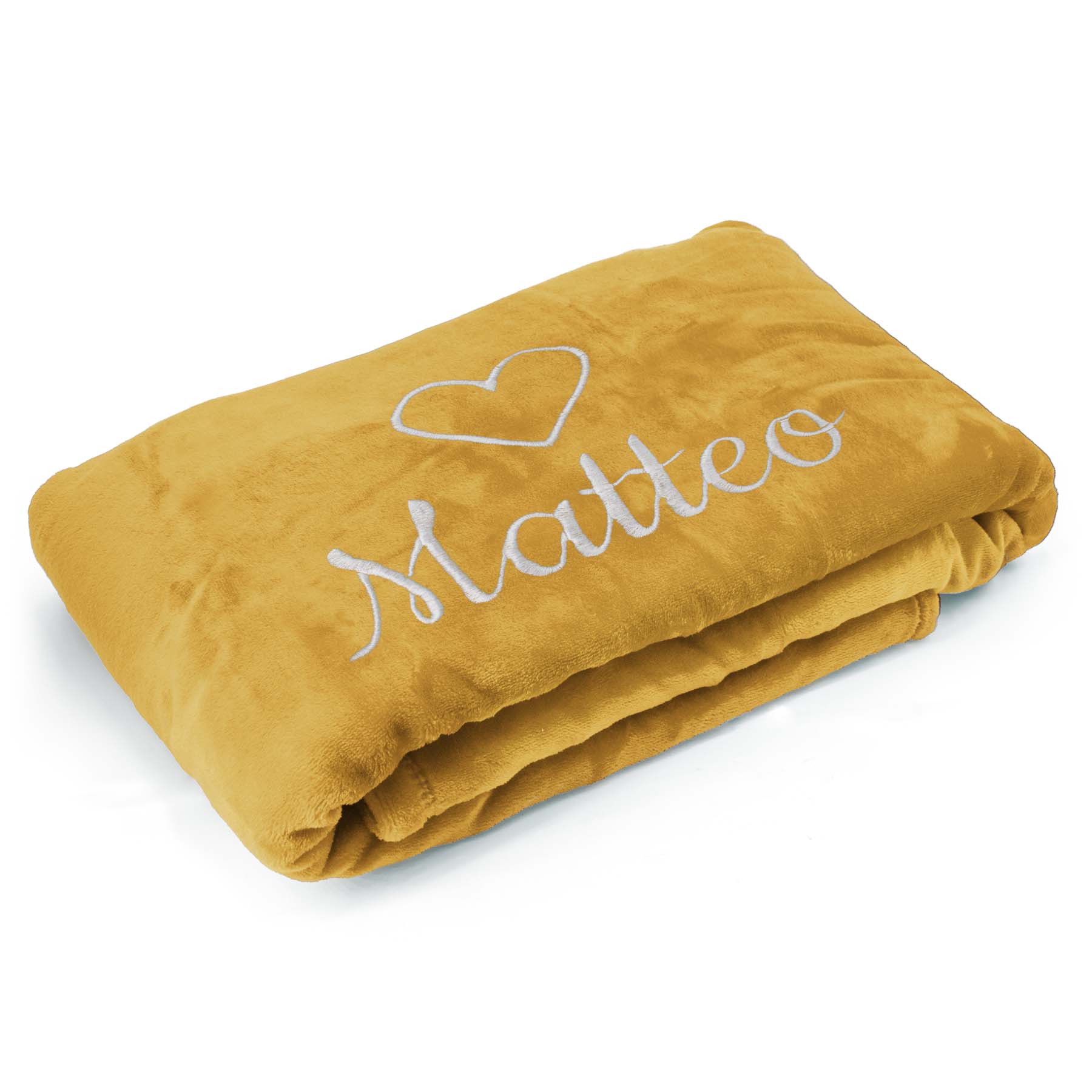 Produktbild von Kuscheldecke Herz mit Name oder Wunschtext