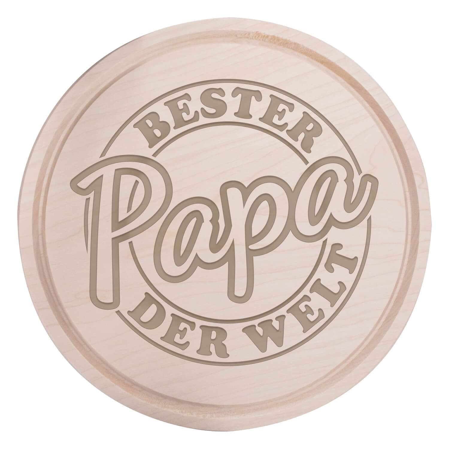 Produktbild von Frühstücksbrettchen Holz Rund mit Motiv Bester Papa