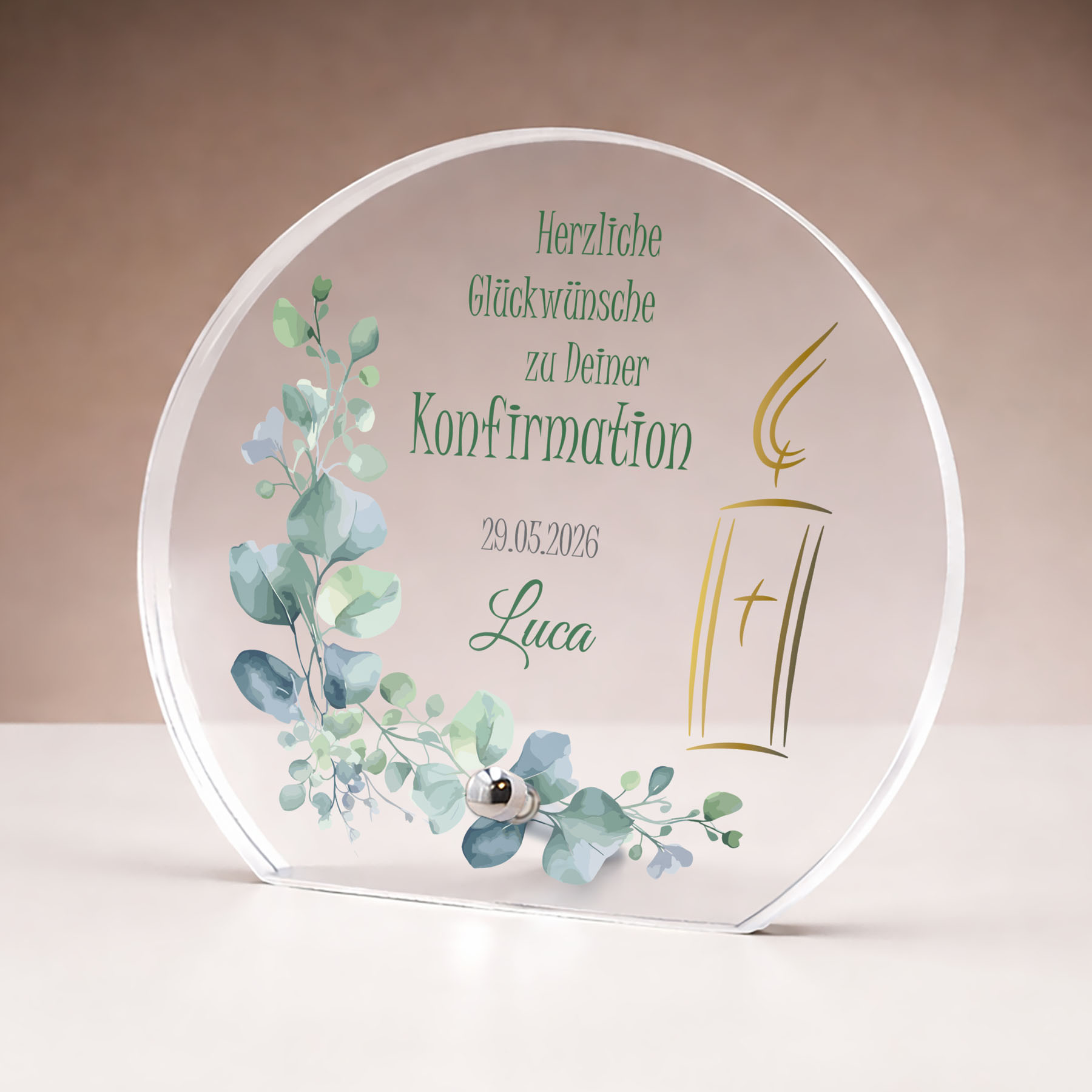 Produktbild von Glastrophäe „Zur Konfirmation“