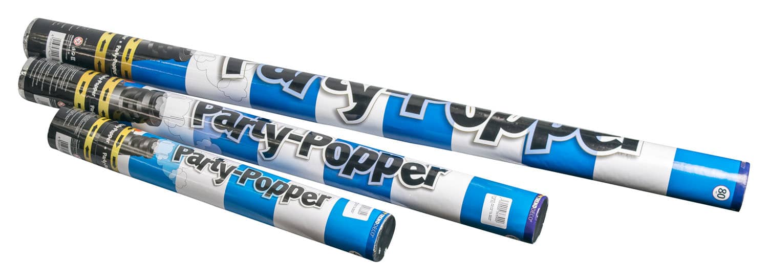 Produktbild von Konfettikanone Papierstreifen blau-weiß