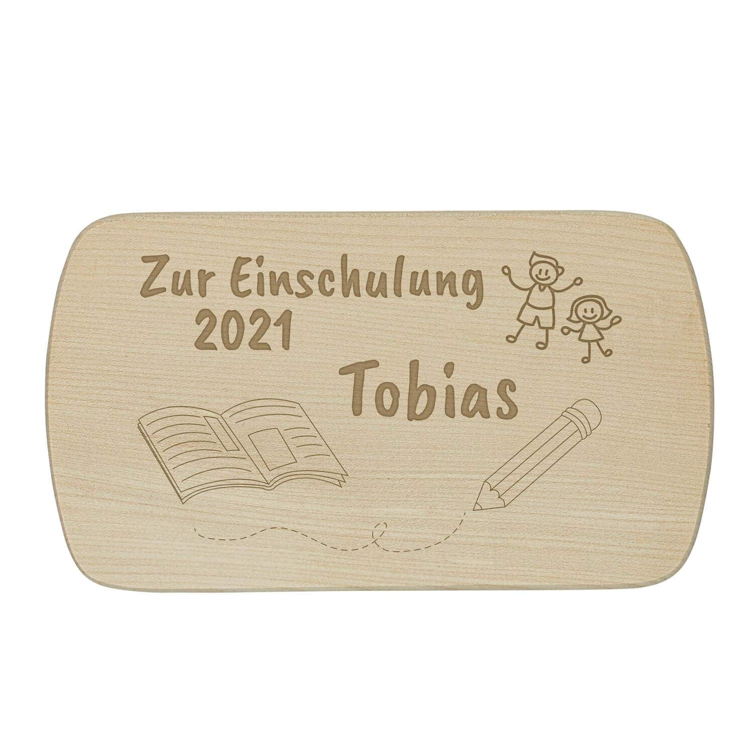Produktbild von Frühstücksbrettchen "Einschulung" mit individueller Namensgravur