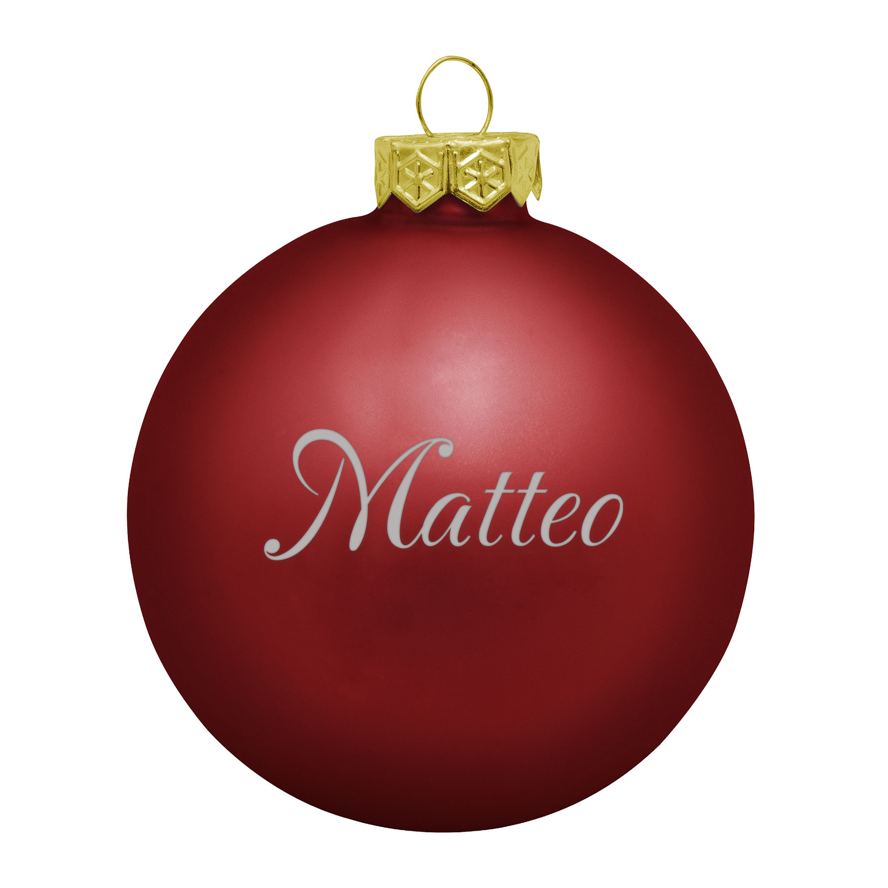 Produktbild von Weihnachtsbaumkugel aus Glas (matt) inklusive Wunschtextgravur