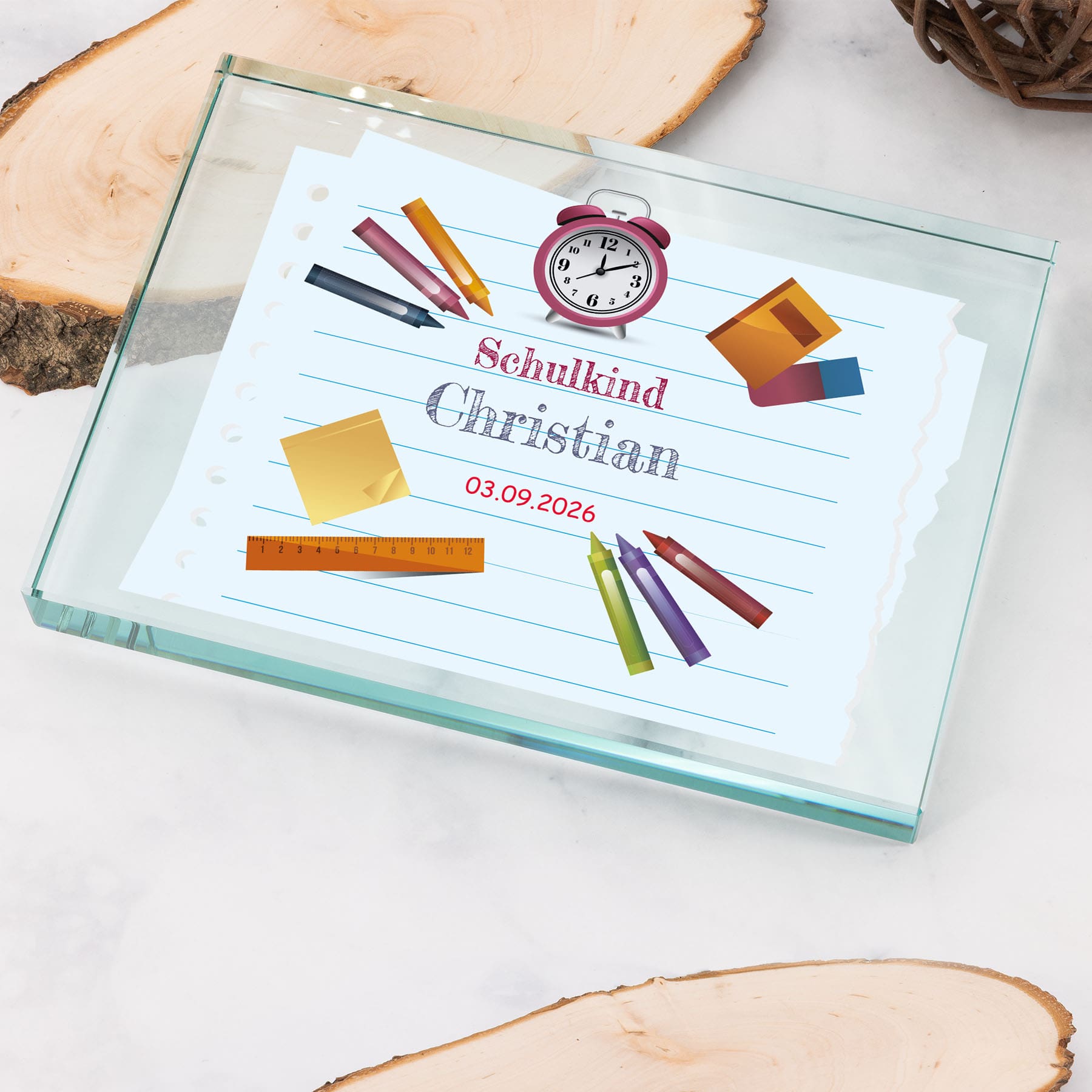 Produktbild von Glastrophäe „Endlich Schulkind“