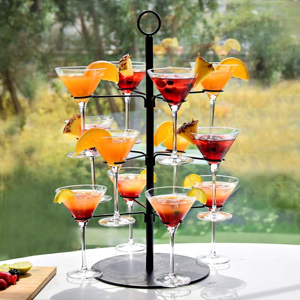 Produktbild von Cocktail Baum Ständer aus Metall – Halter für Cocktailgläser