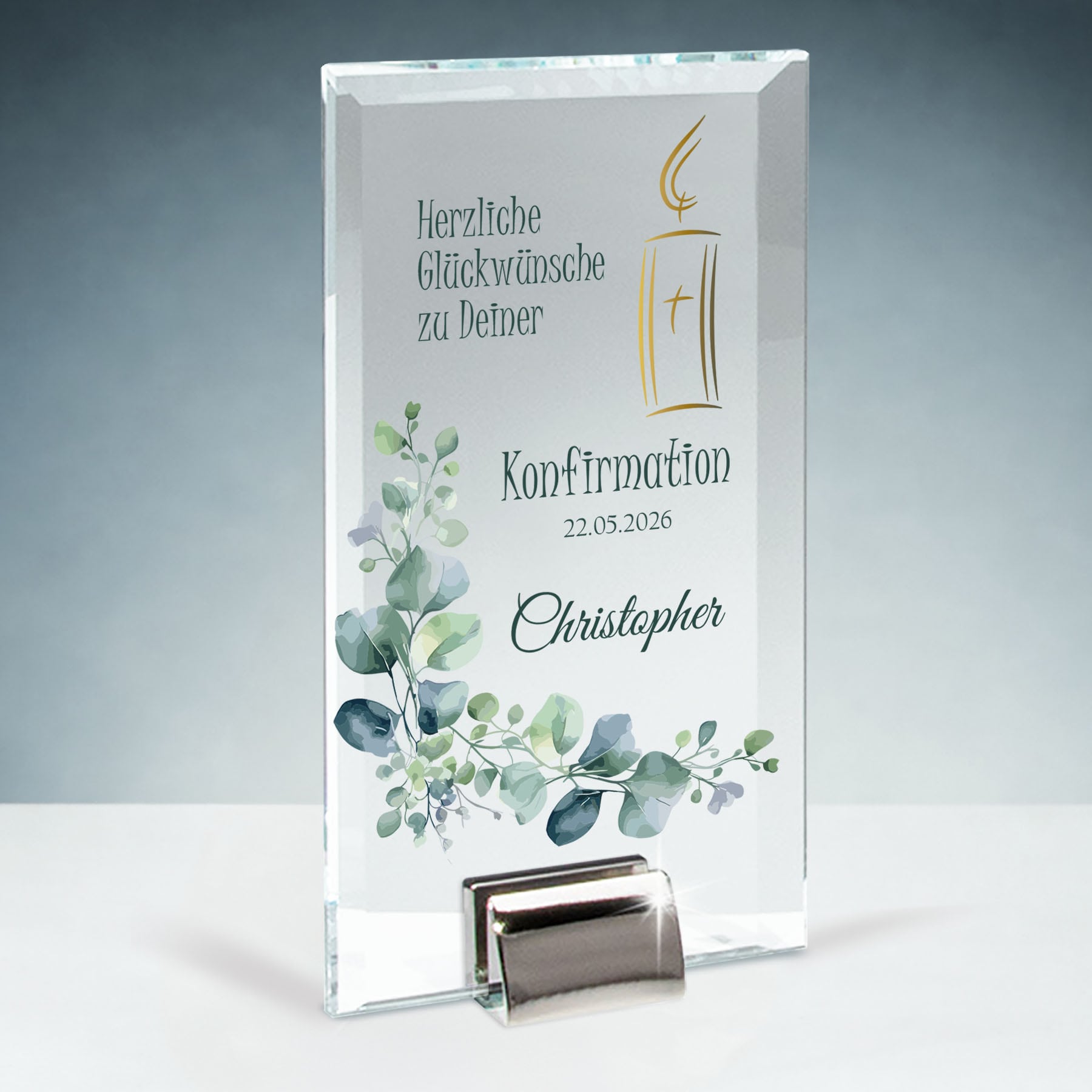 Produktbild von Glastrophäe „Zur Konfirmation“