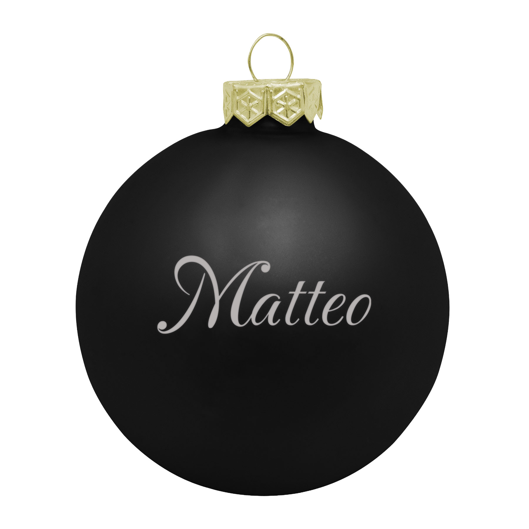 Produktbild von Weihnachtsbaumkugel aus Glas (matt) inklusive Wunschtextgravur