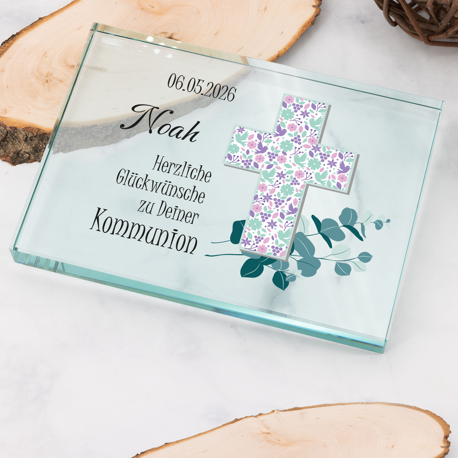 Produktbild von Glastrophäe „Gesegneter Kommuniontag“