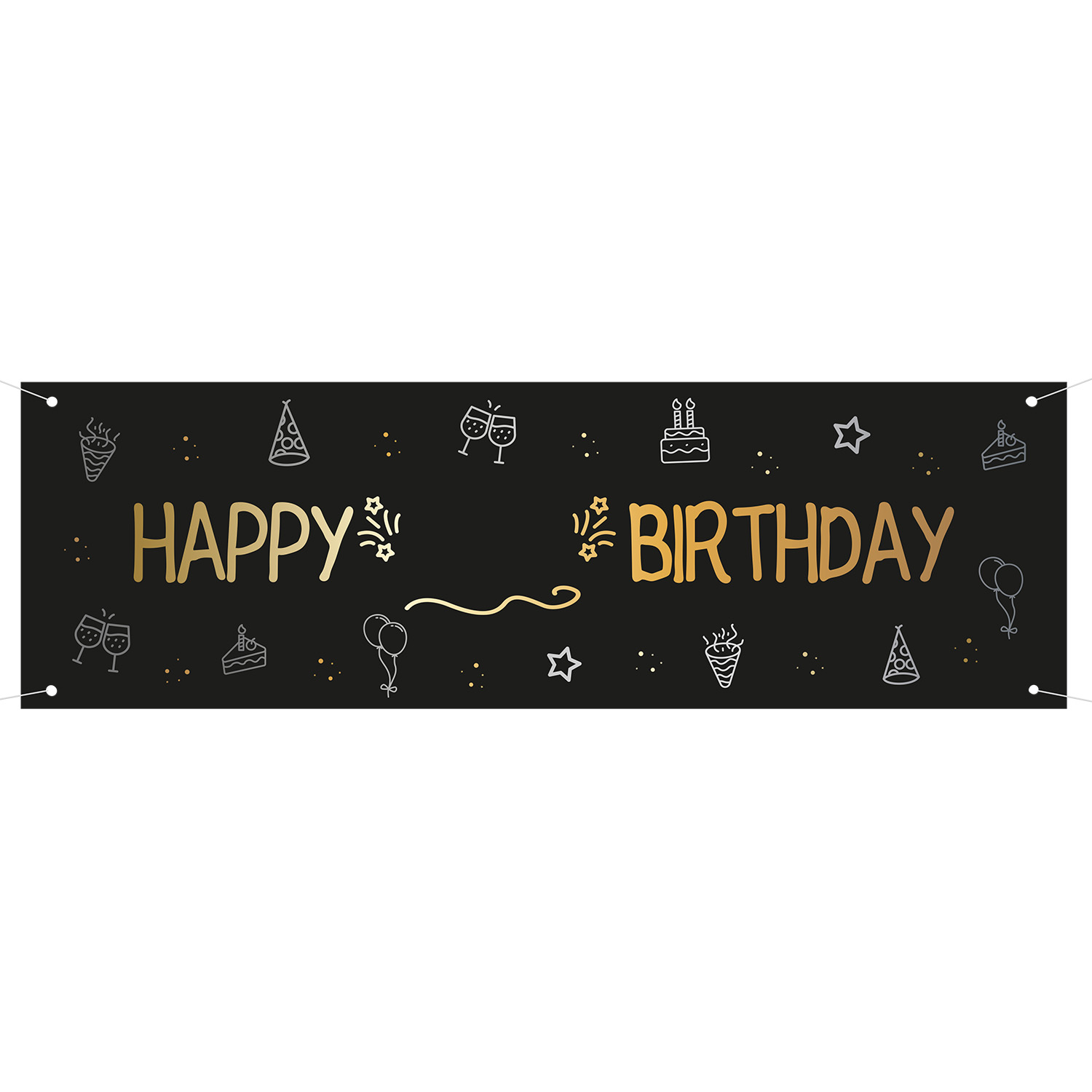 Produktbild von Straßenbanner "Happy Birthday" – individuell mit Zahlenaufkleber