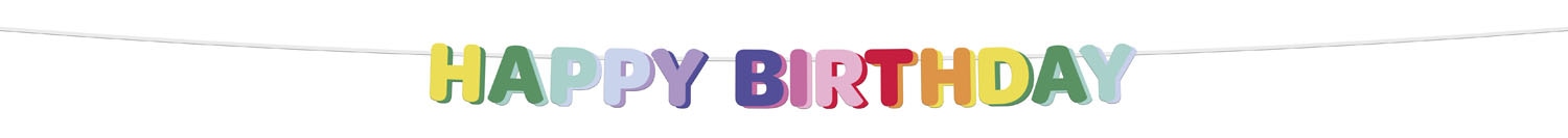Produktbild von Buchstabengirlande - "HAPPY BIRTHDAY" - 1,7 m
