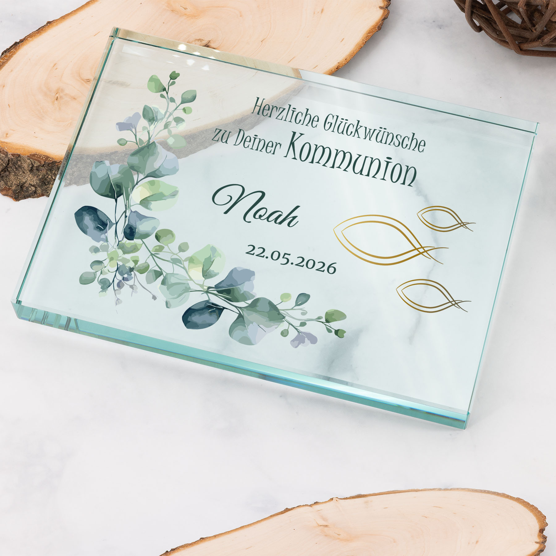 Produktbild von Glastrophäe „Erste Kommunion“