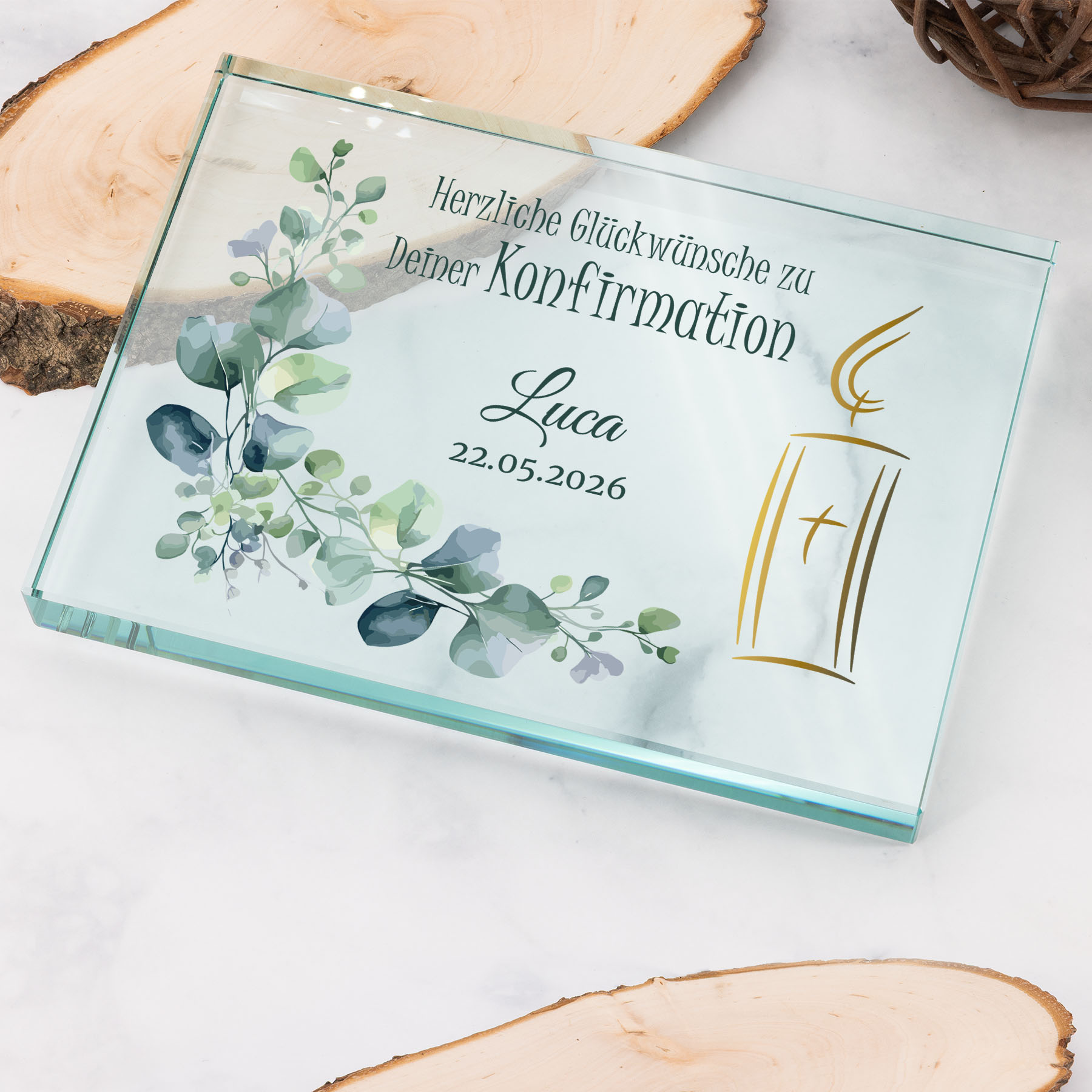 Produktbild von Glastrophäe „Zur Konfirmation“