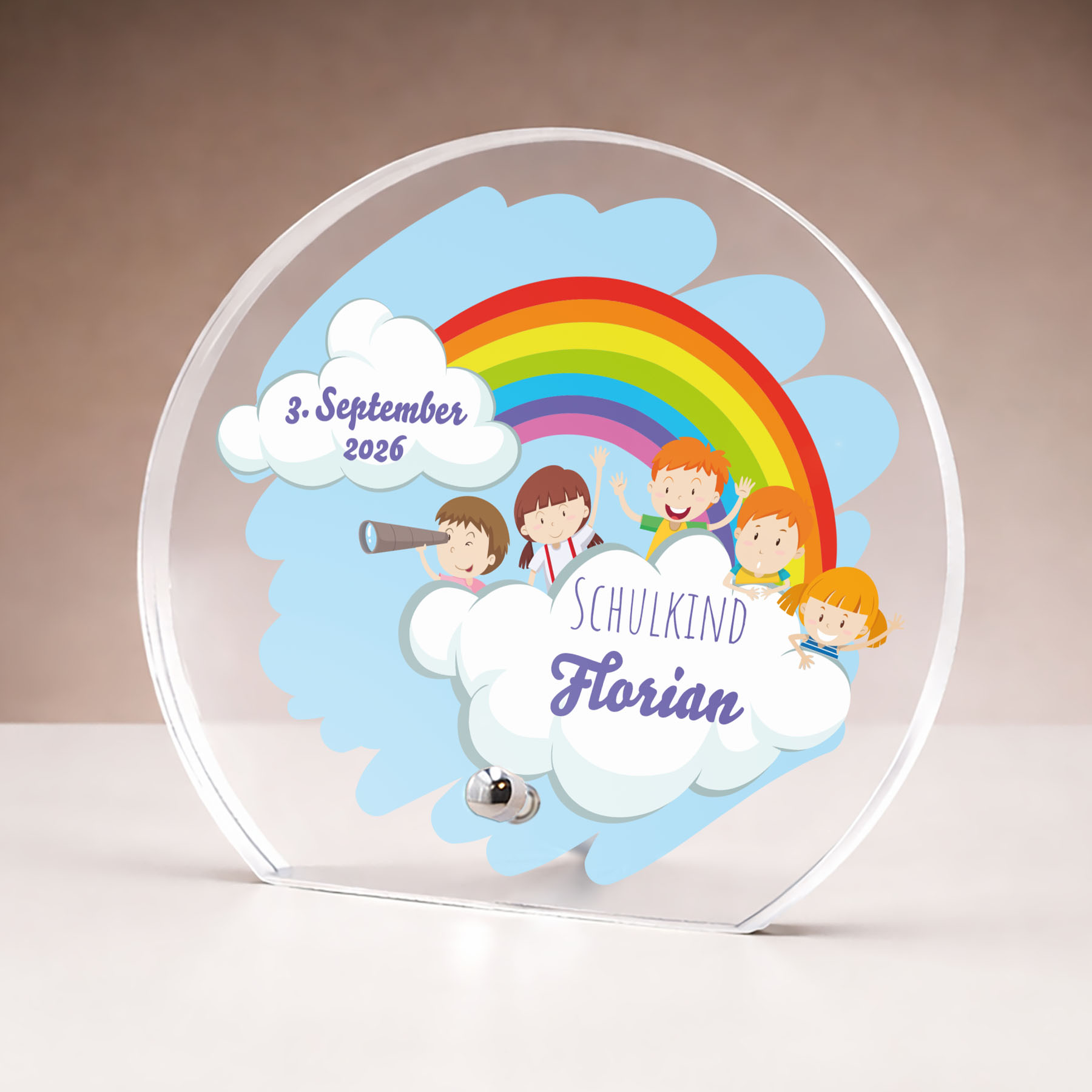 Produktbild von Glastrophäe „Mein erster Schultag“