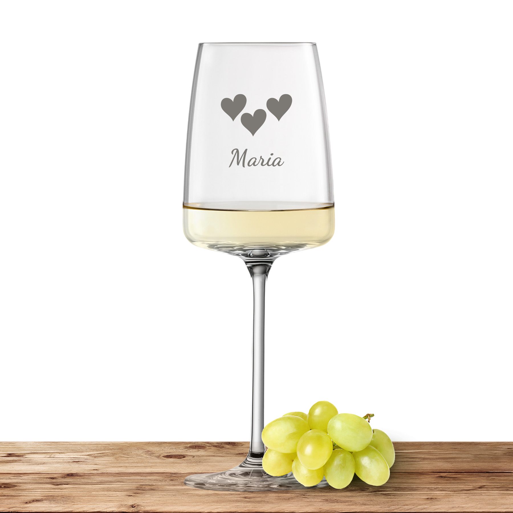 Produktbild von Weinglas Zwiesel Glas Weißweinglas VIVID SENSES 363ml "3 Herzen" mit Wunschtext