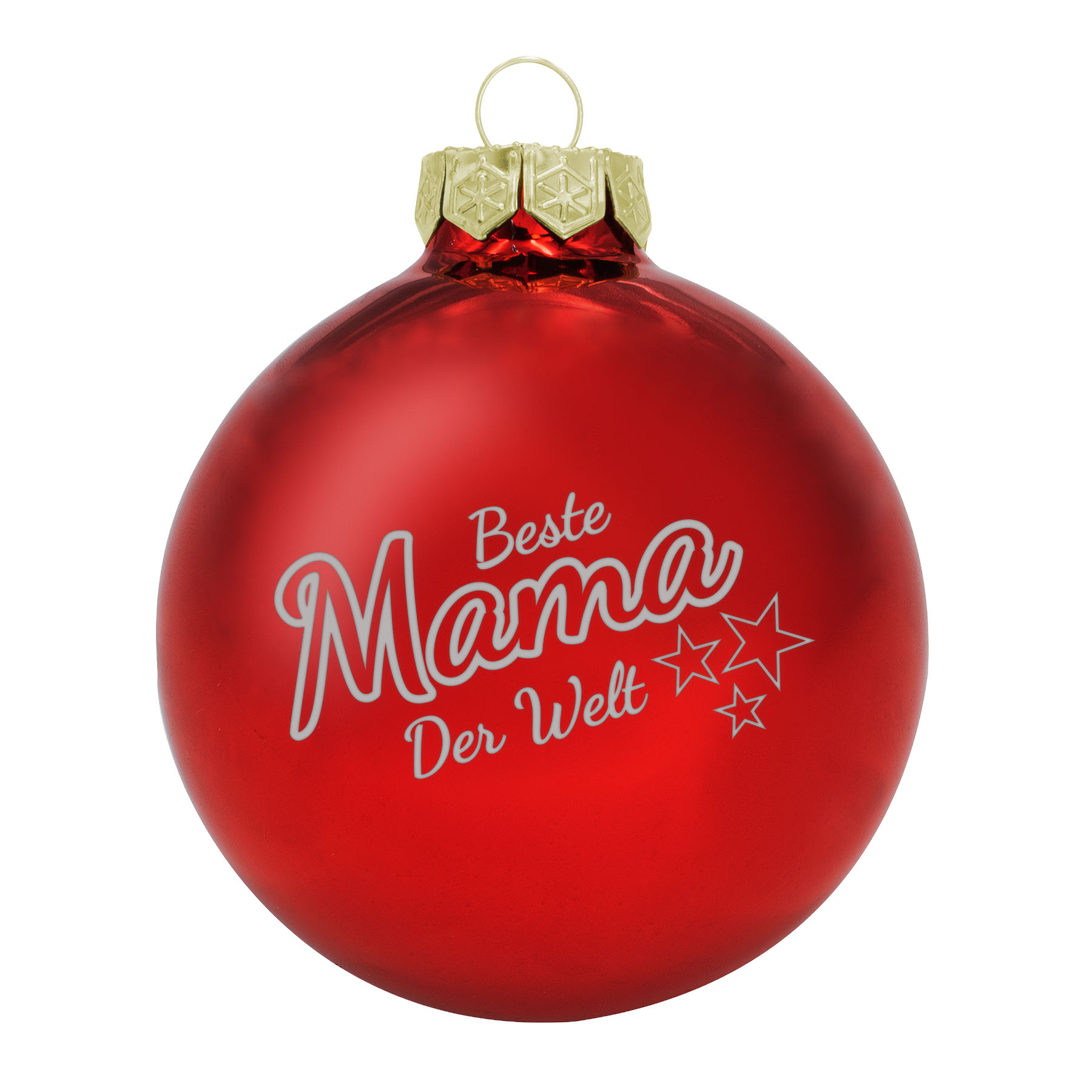 Produktbild von Weihnachtsbaumkugel aus Glas (glänzend) Beste Mama der Welt