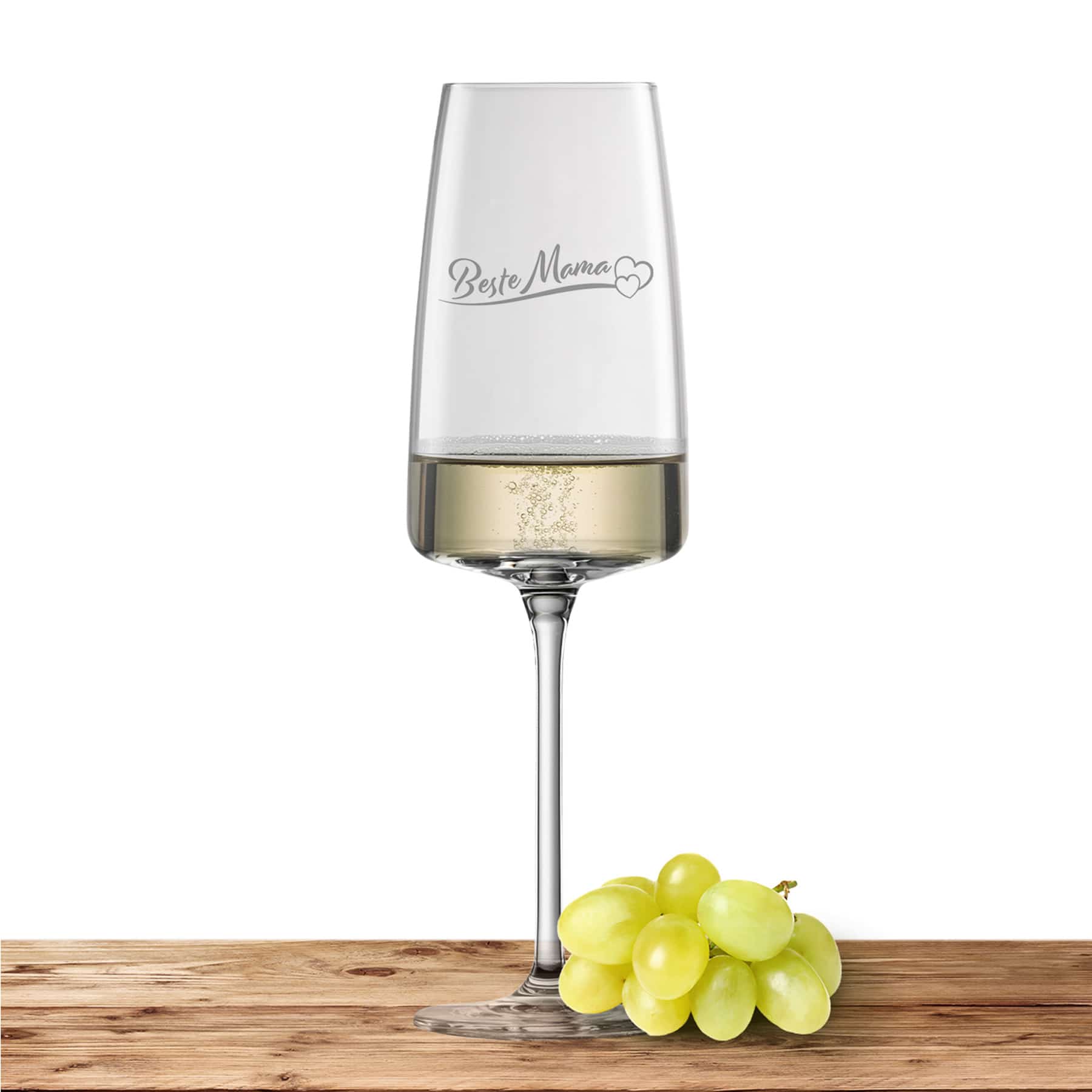 Produktbild von Zwiesel Glas Sekt- und Schaumweinglas VIVID SENSES 388ml "Beste Mama mit Herzen"