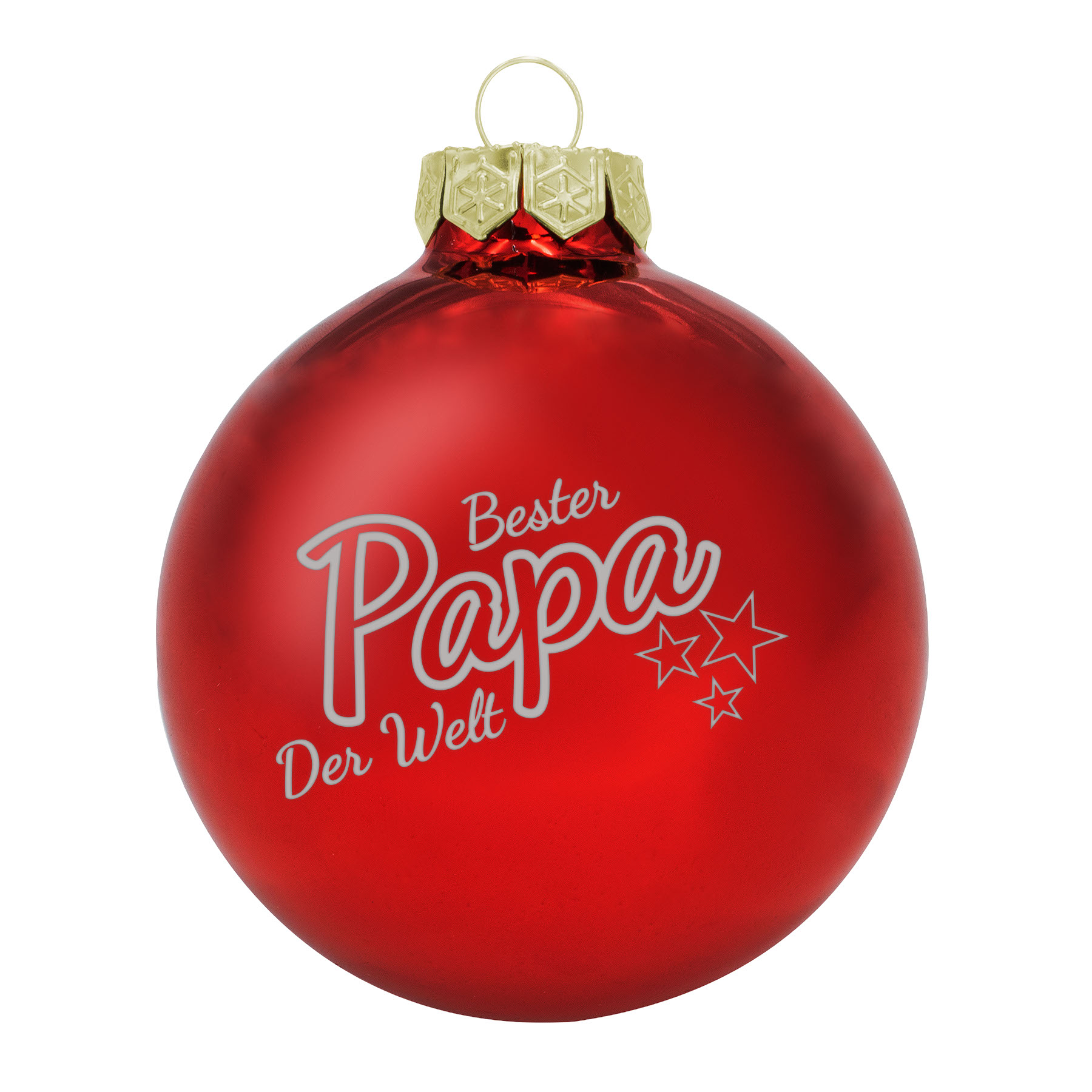 Produktbild von Weihnachtsbaumkugel aus Glas (glänzend) Bester Papa der Welt