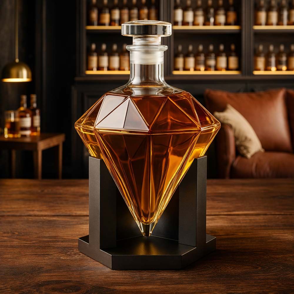 Produktbild von Diamant Dekanter für Whisky – Exklusive Karaffe mit Ständer