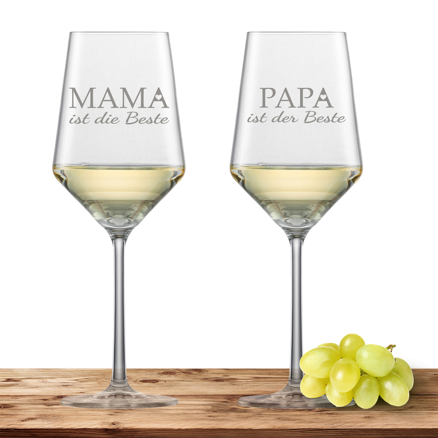 Produktbild von 2x Zwiesel Glas Sauvignon Weißweinglas PURE "Mama & Papa"