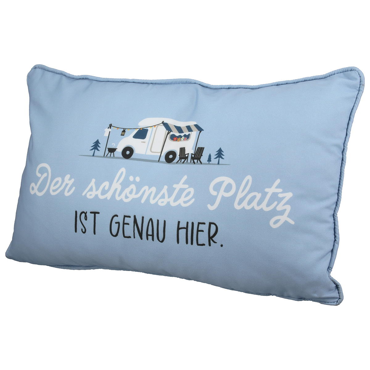 Produktbild von Kissen "Camperglück" blau
