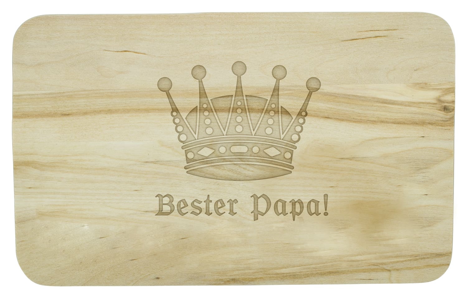 Produktbild von Frühstücksbrettchen mit Bester-Papa-Beschriftung und Krone