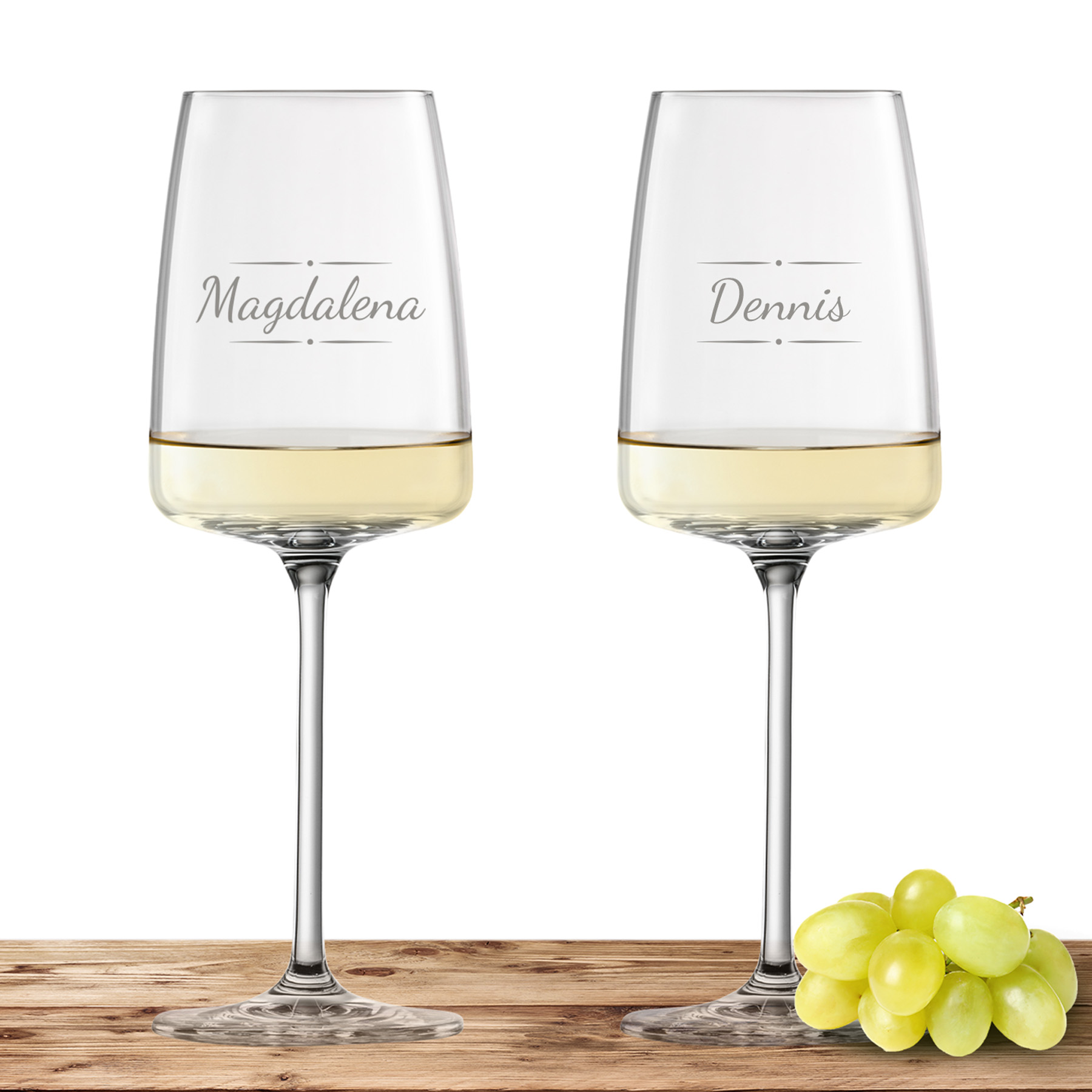Produktbild von 2x Weinglas Zwiesel Glas Weißweinglas VIVID SENSES 363ml "Verzierung 03" mit Namen oder Wunschtext