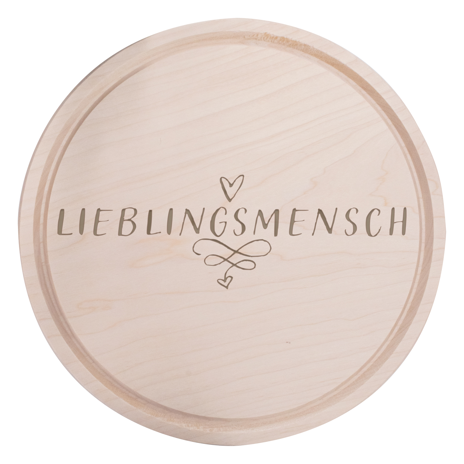 Produktbild von Frühstücksbrettchen Holz Rund mit Motiv Lieblingsmensch