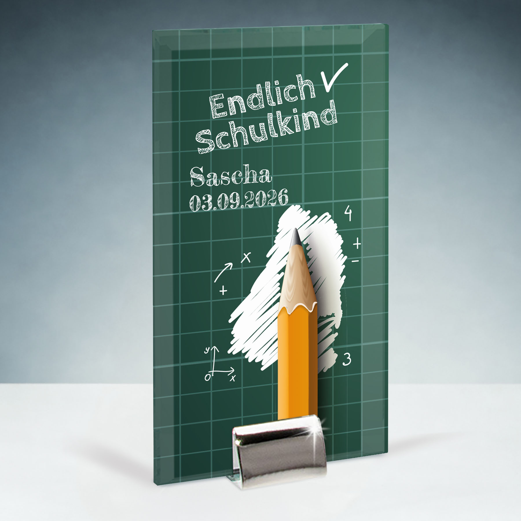 Produktbild von Glastrophäe „Endlich Schulkind“