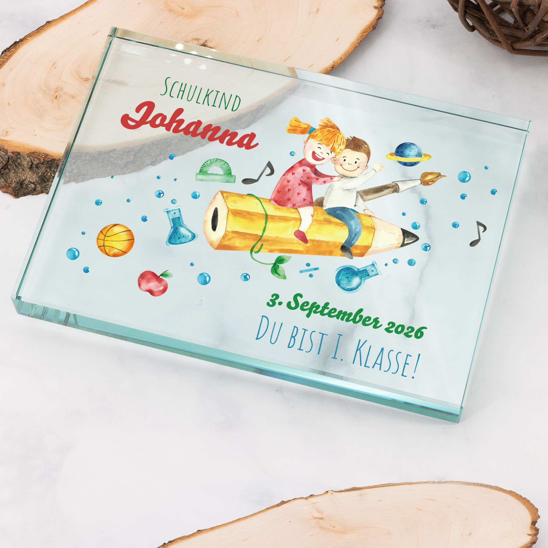 Produktbild von Glastrophäe „Startklar – 1. Klasse“