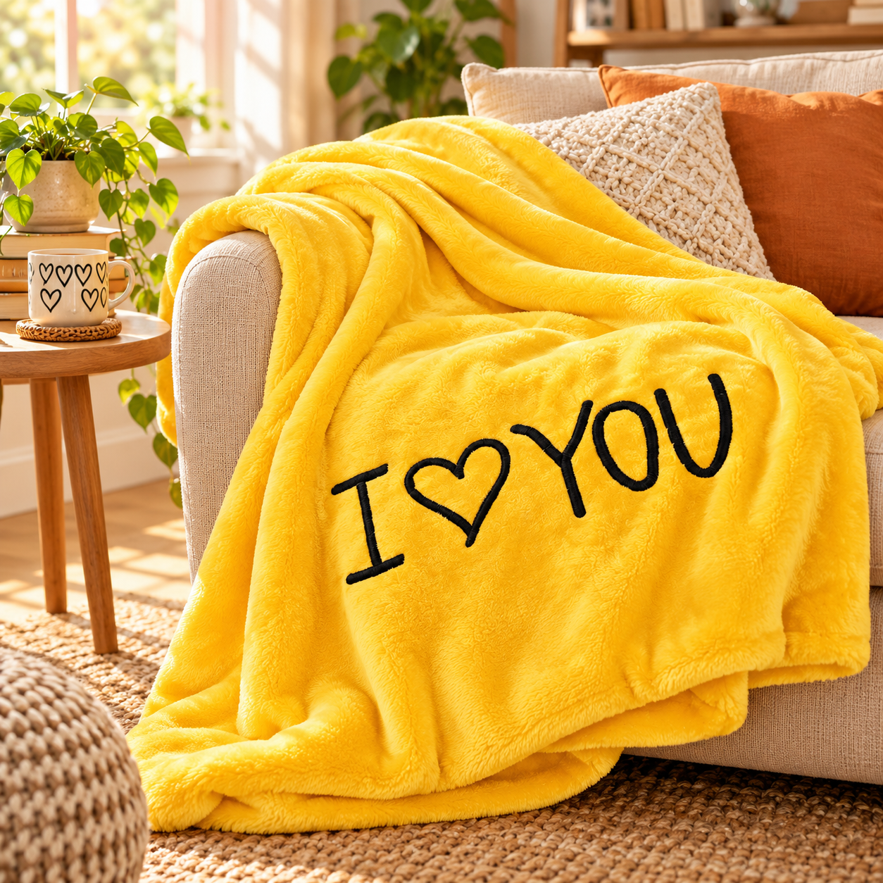 Produktbild von Kuscheldecke "I Love You" in verschiedenen Farben für Valentinstag