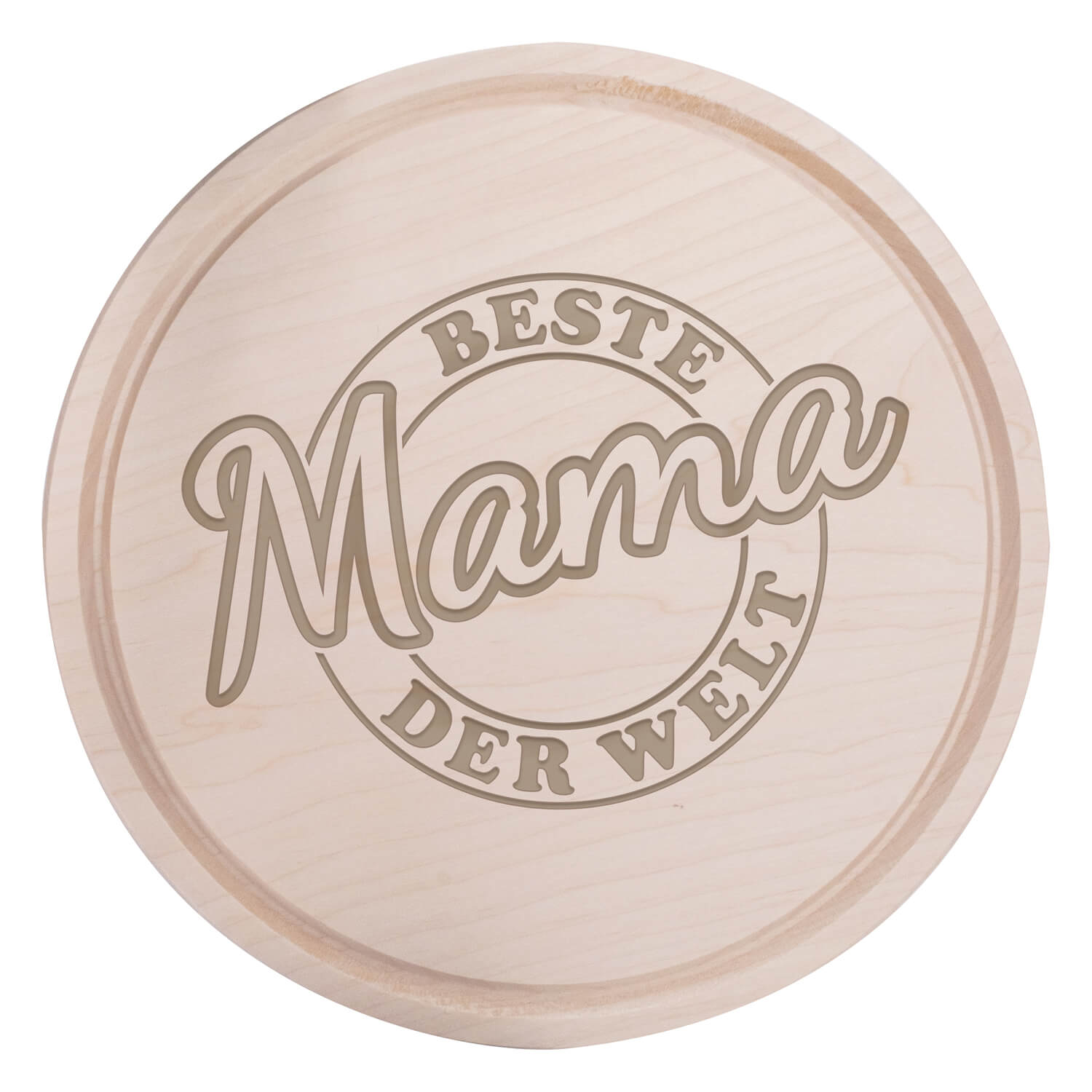 Produktbild von Frühstücksbrettchen Holz Rund mit Motiv Beste Mama