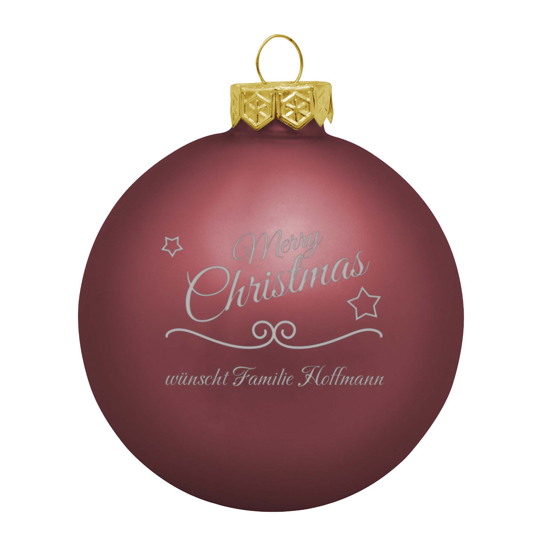Produktbild von Weihnachtsbaumkugel aus Glas (matt) Merry Christmas