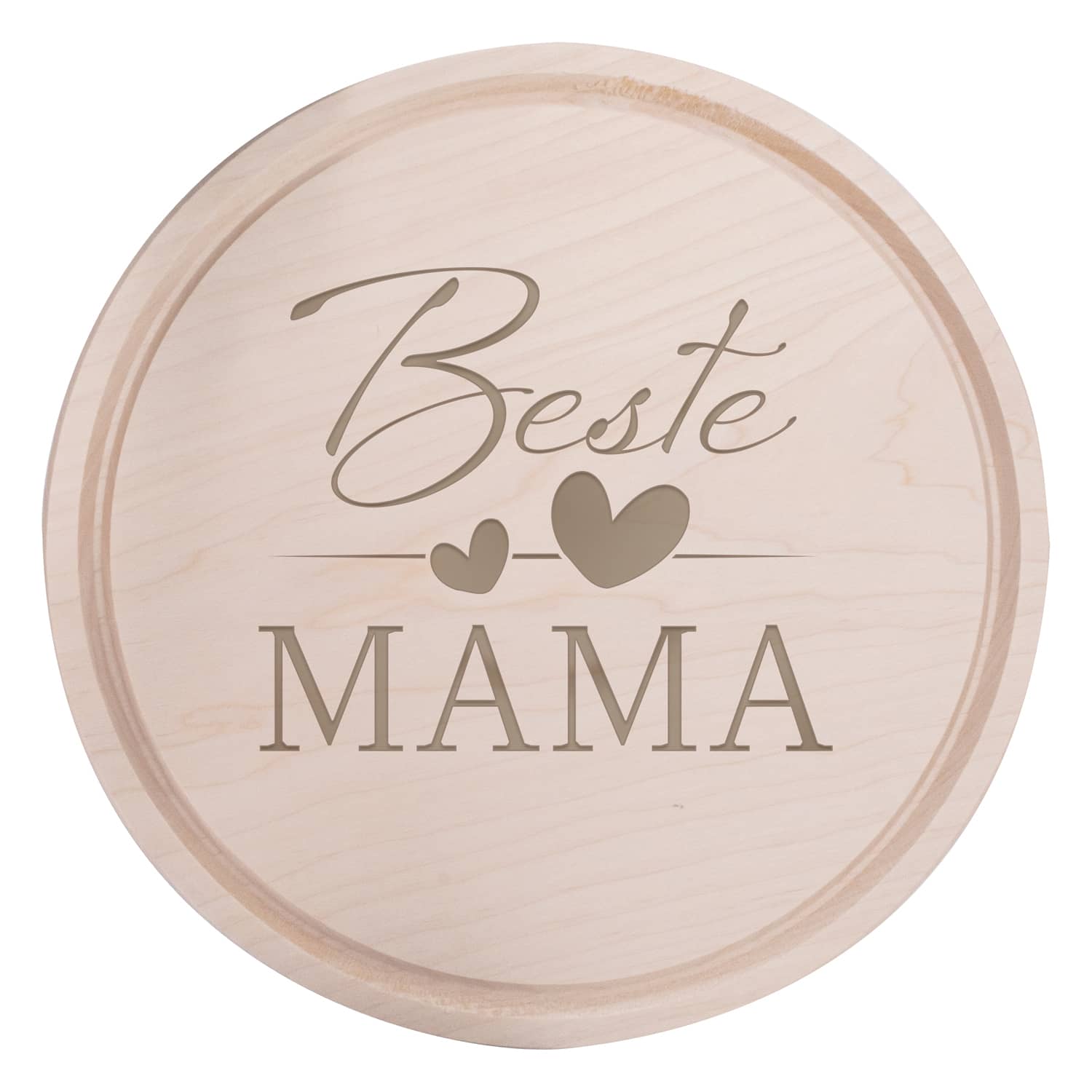 Produktbild von Frühstücksbrettchen Holz Rund mit Motiv "Beste Mama"