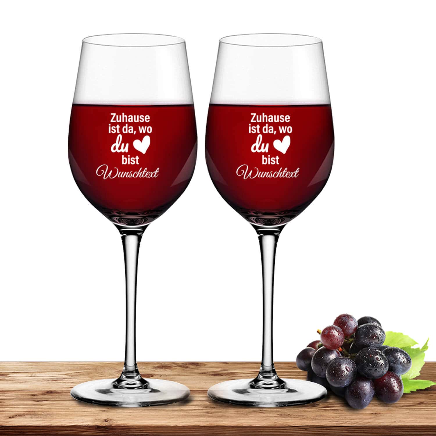 Produktbild von 2x Leonardo Rotweinglas 430ml Ciao+ für Valentinstag "Zuhause" mit Name oder Wunschtext