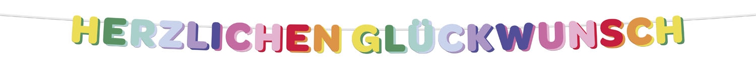 Produktbild von Buchstabengirlande - "HERZLICHEN GLÜCKWUNSCH" - 2,6 m