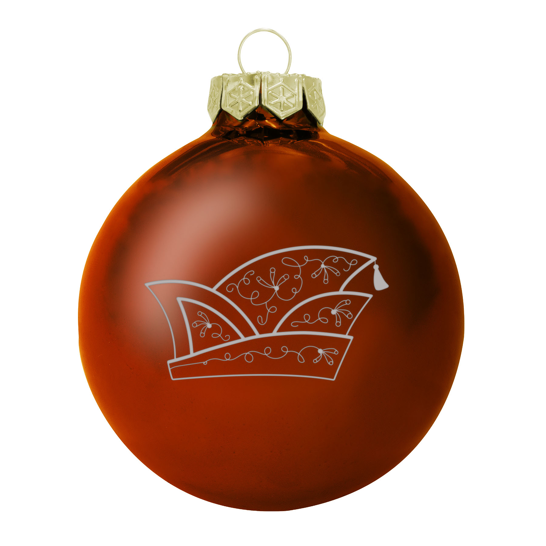 Produktbild von Weihnachtsbaumkugel aus Glas (glänzend) Narrenkappe